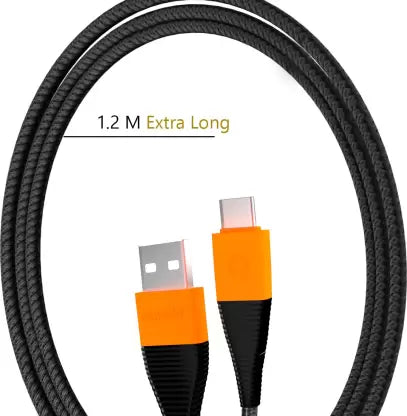 conekt USB Type C Cable 1.2 m TYPE-C (Compatible with Mobiles, Orange Black) conekt USB Type C Cable 1.2 m TYPE-C (Compatible with Mobiles, Orange Black)